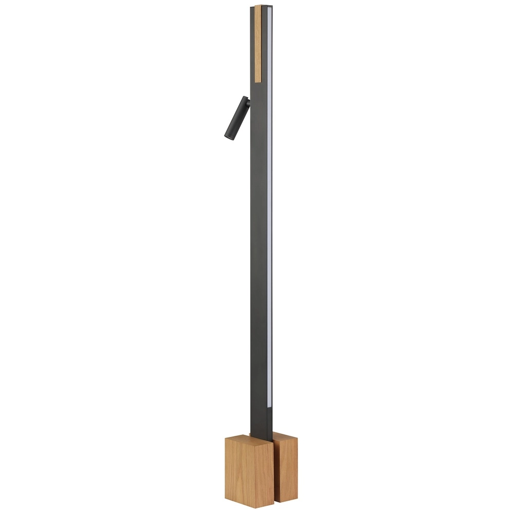 Design vloerlamp Streamline zwart met hout Brilliant 4004353463624