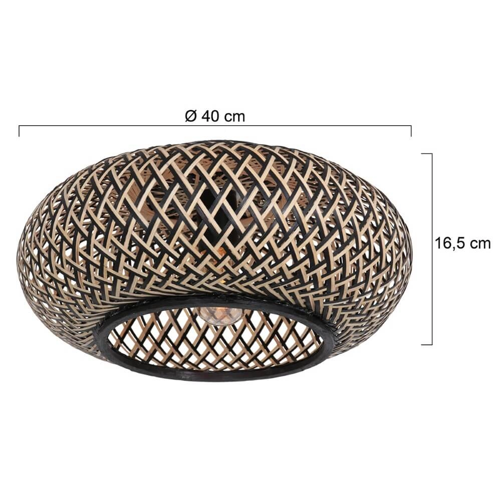 Zwarte bamboe plafondlamp Maze Ø 40cm Steinhauer 8712746147223