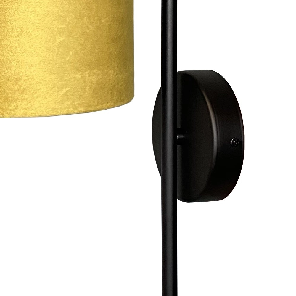 Zwarte wandlamp Venus met goudkleurige lampenkap Masterlight 8718121251189