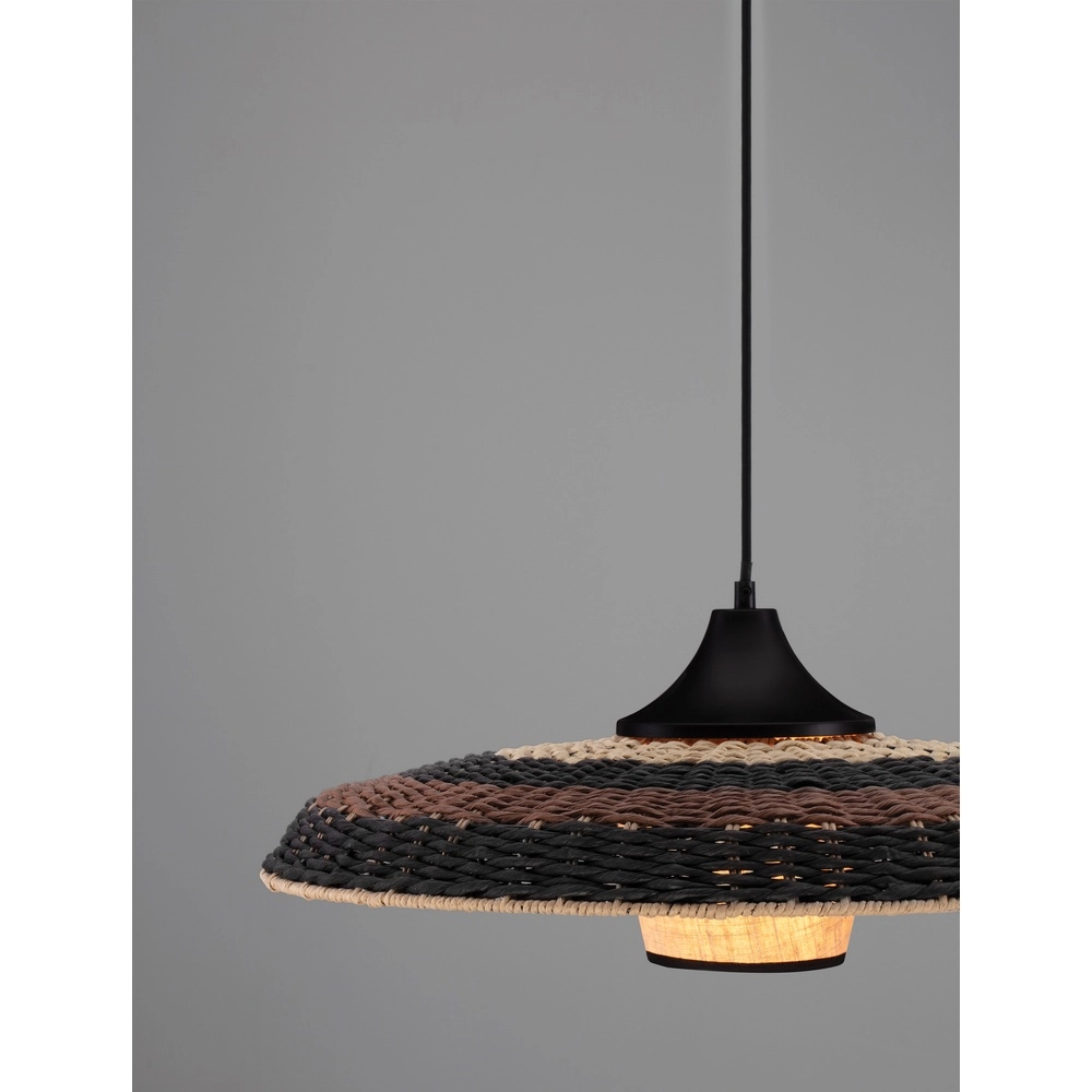 Hanglamp Capa zwart met rotan Lyora 5212017452917