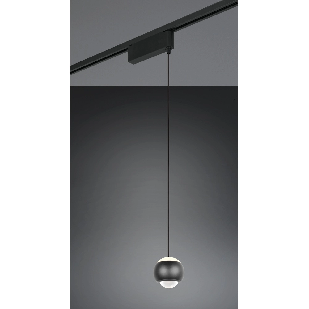 Hanglamp voor rail Hamlet zwart 2-fase Trio 4017807662948
