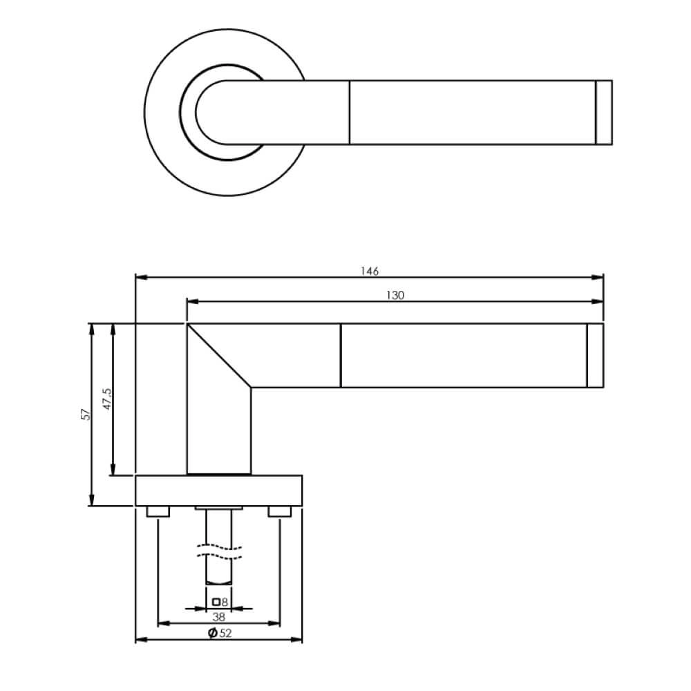 Klassieke deurklink Bastian chroom op rozet Intersteel 8714186212097
