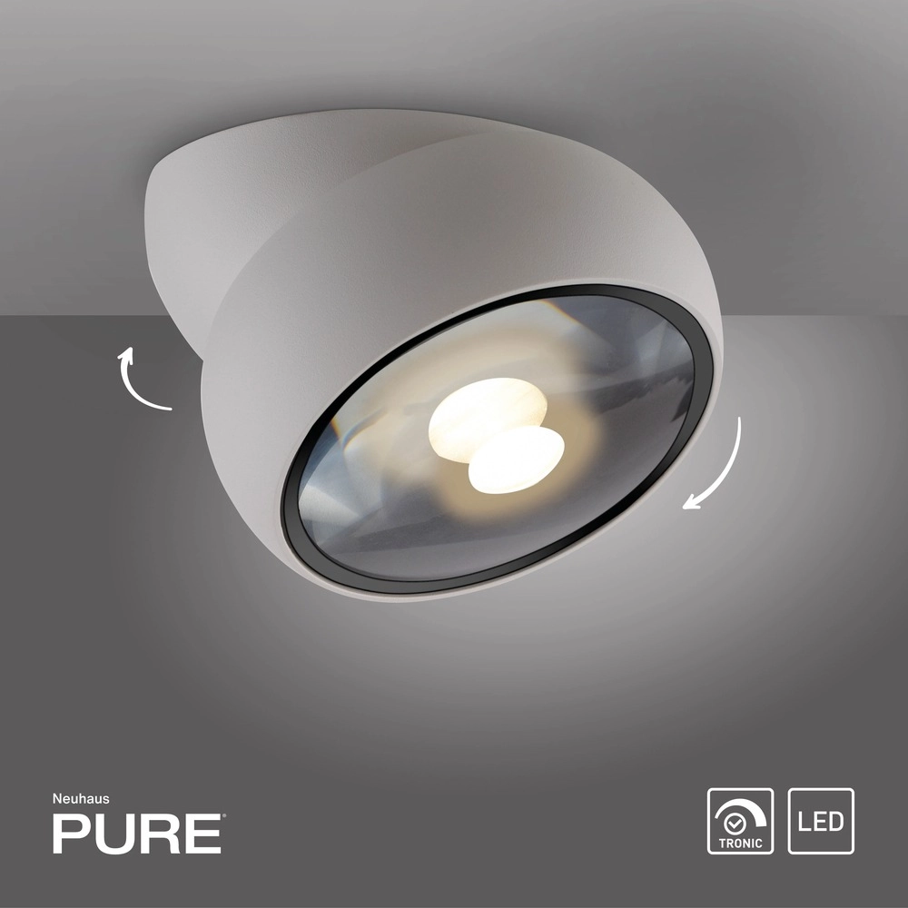 Witte opbouwspot Pure Move Ø 11cm - Led Paul Neuhaus 4012248395738