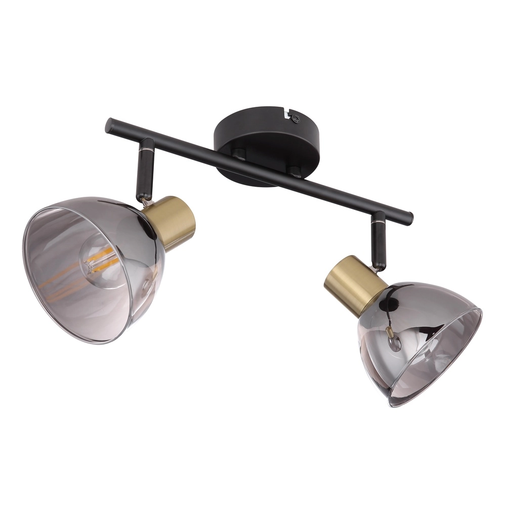 Design plafondlamp Jay 2-lichts zwart met smoke Globo 9007371396399
