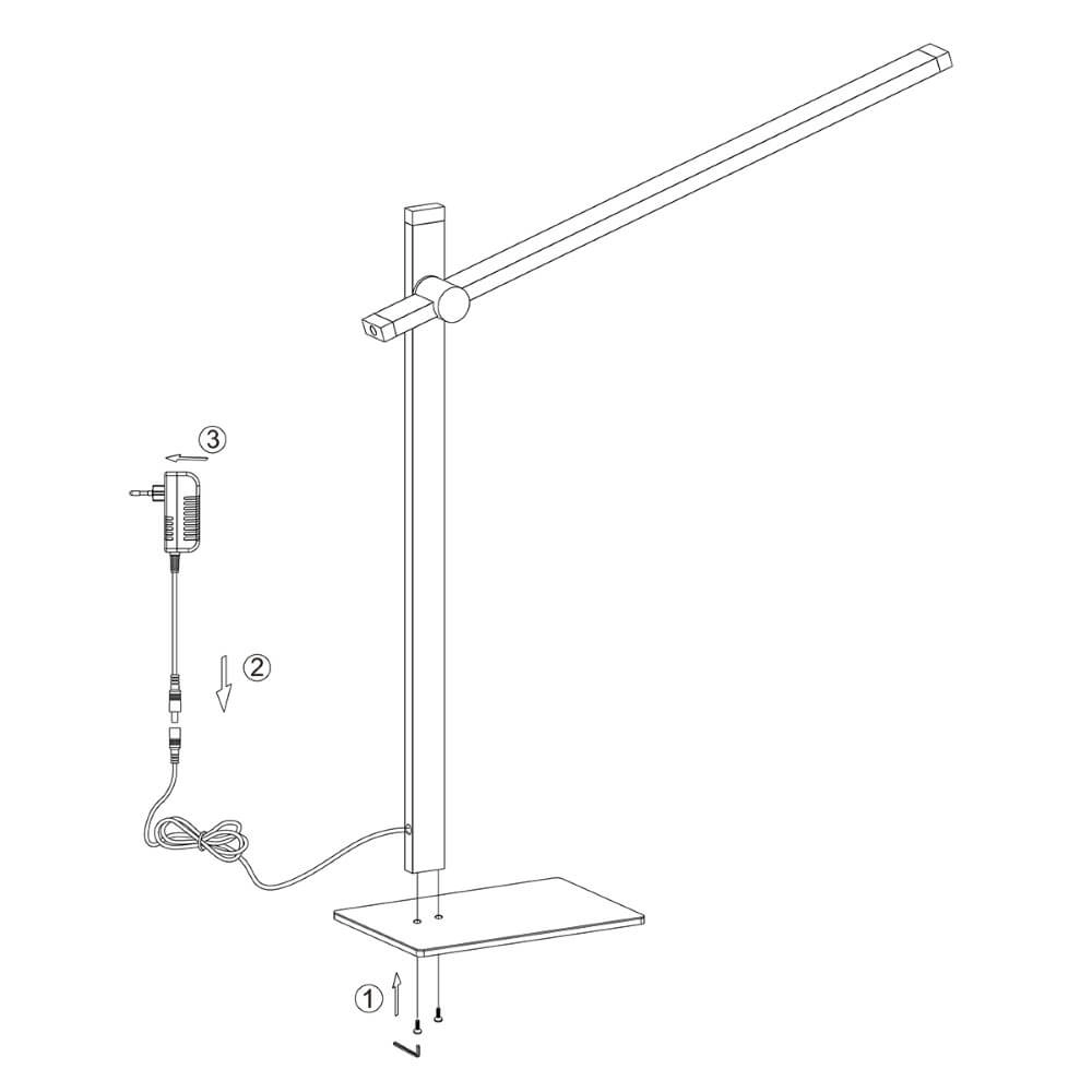 Strakke led bureaulamp Stekk zwart Steinhauer 8712746132731