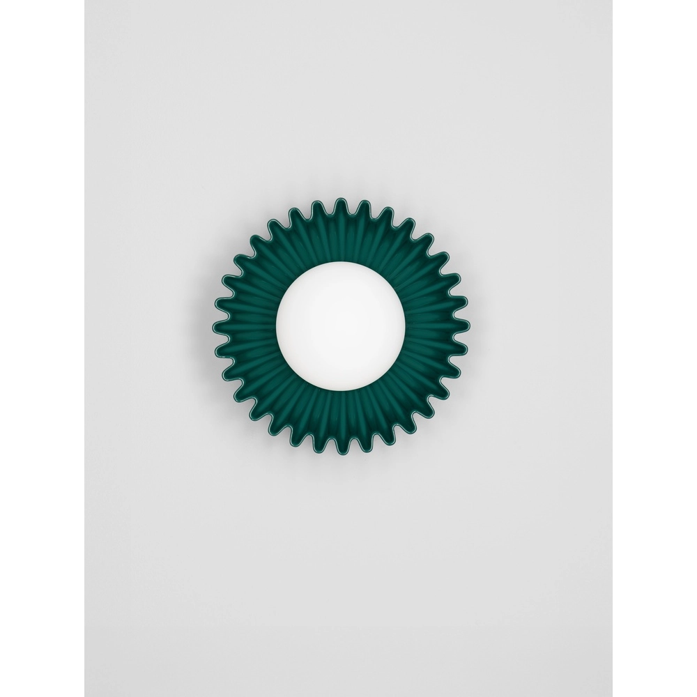 Wandlamp Petel groen met wit glas Lyora 5212017483942