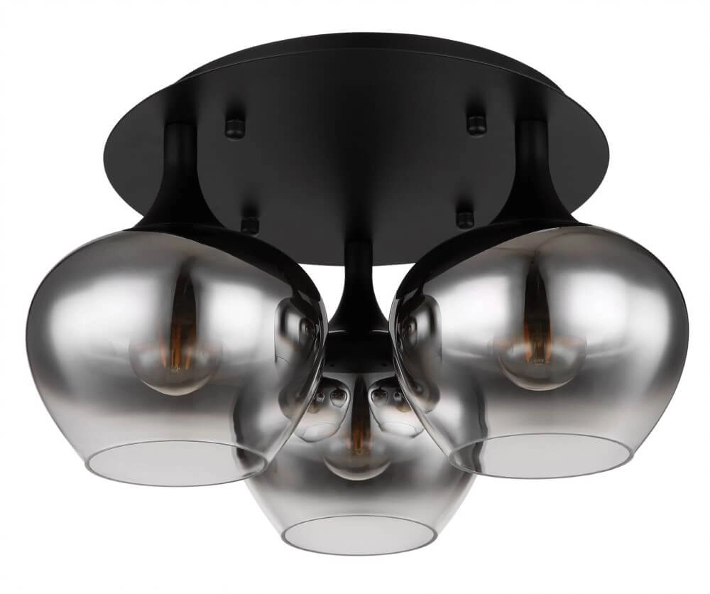 Design plafondlamp Maxy zwart 3-lichts Globo 9007371432394