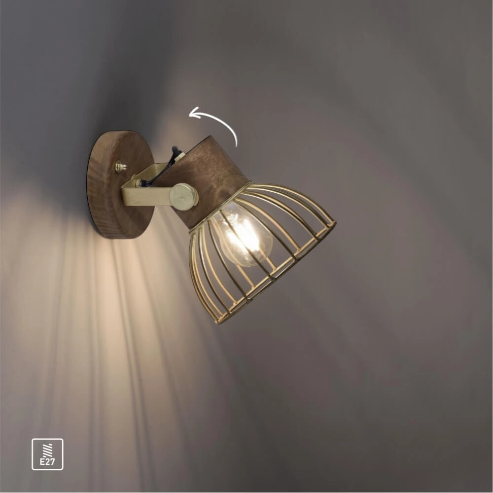 Wandlamp Alami bruin messing Just Light 4043689976217