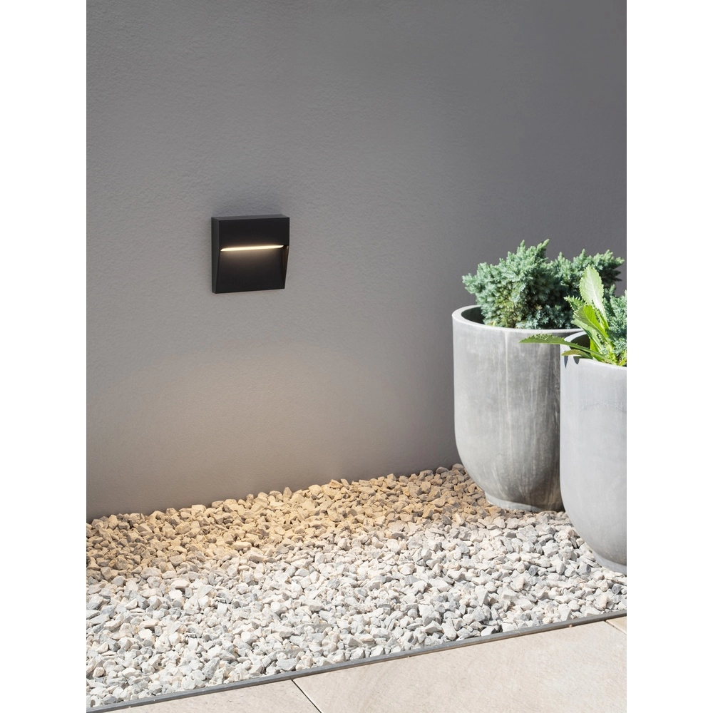 Vierkante wandlamp Nectar design antraciet