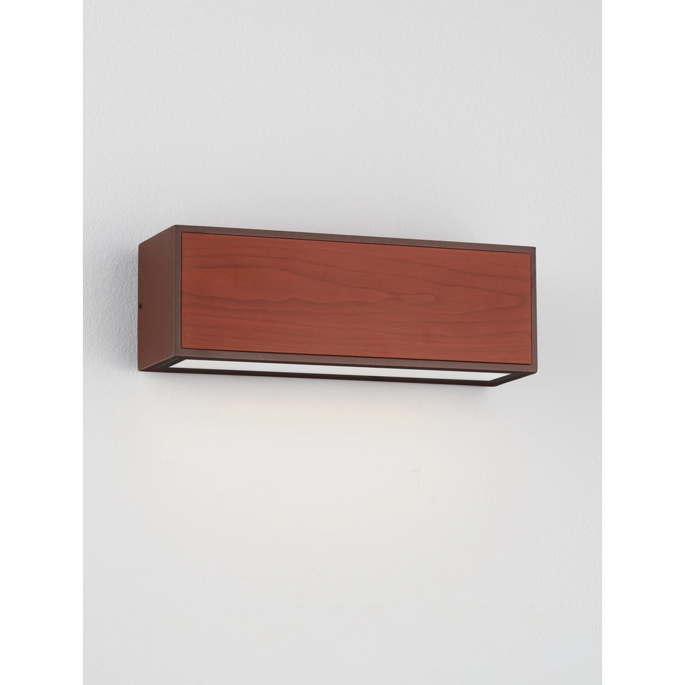 Solar wandlamp Brown roestbruin met hout Lyora 5212017449450