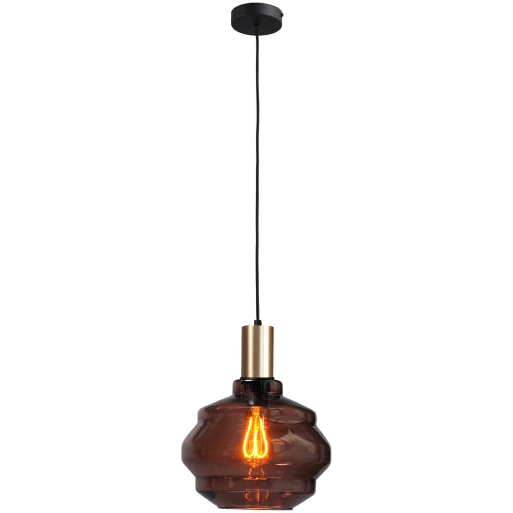 Hanglamp goud Porto met Ball red glas - Ø 24cm Masterlight 8718121268910