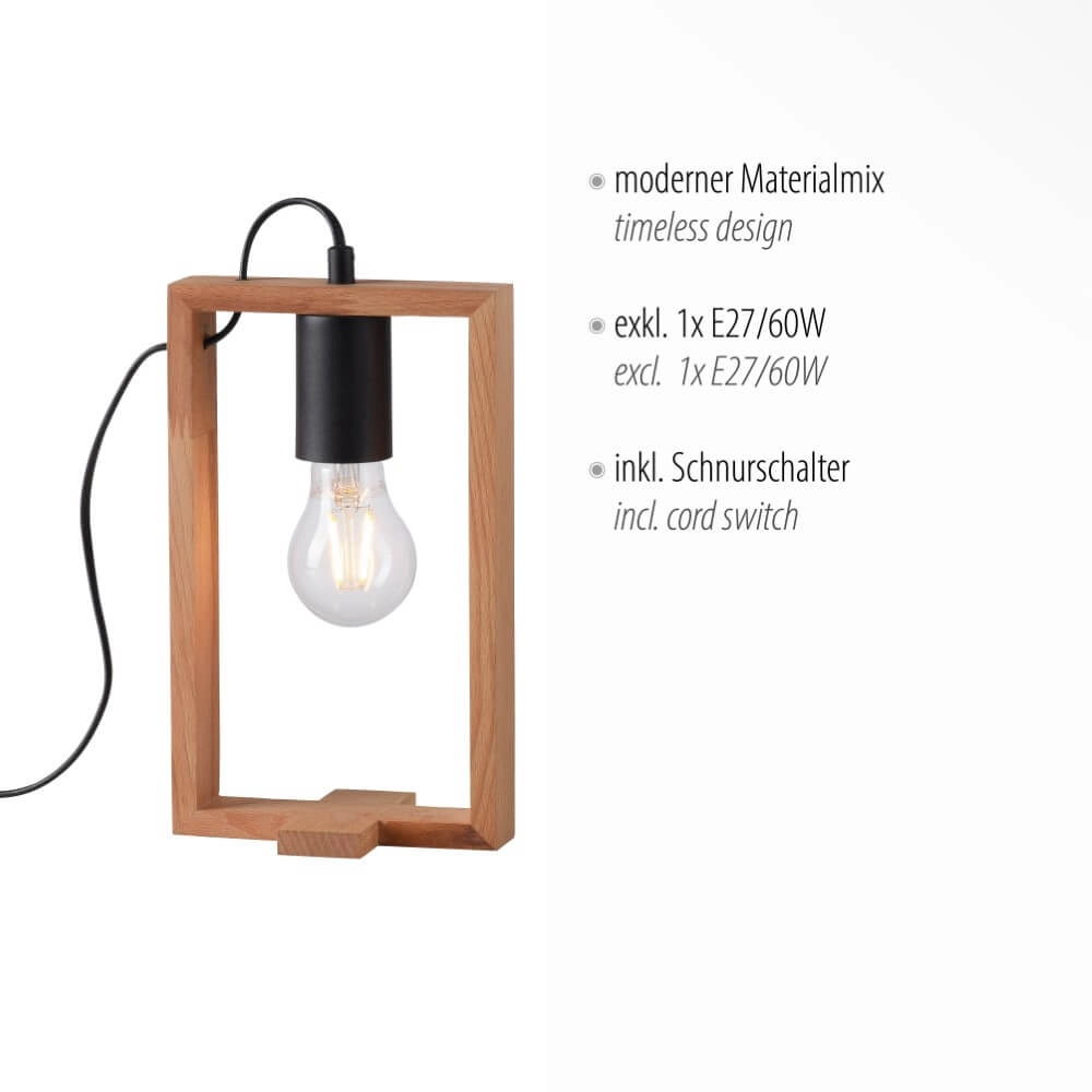 Landelijke tafellamp Franky 1-lichts Just Light 4043689967468