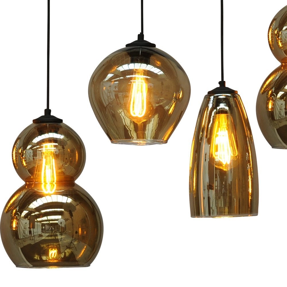 Glazen eetkamer hanglamp Quinto 6 Masterlight 8718121216461