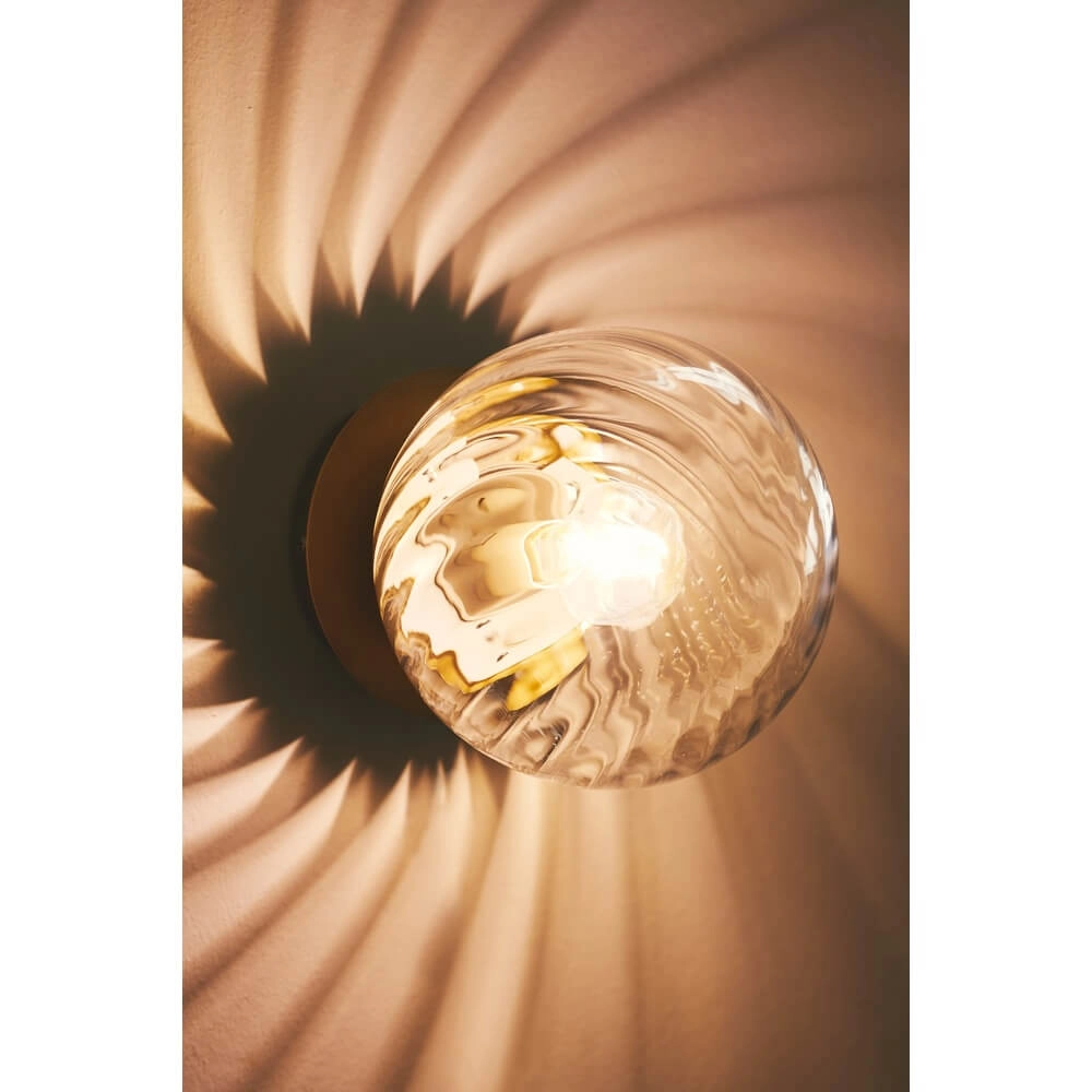 Glazen wandlamp Chisell messing Nordlux 5704924015663