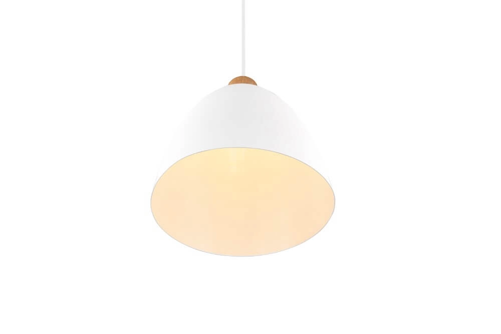 Hanglamp Jagger wit met houtbruin Trio 4017807503180