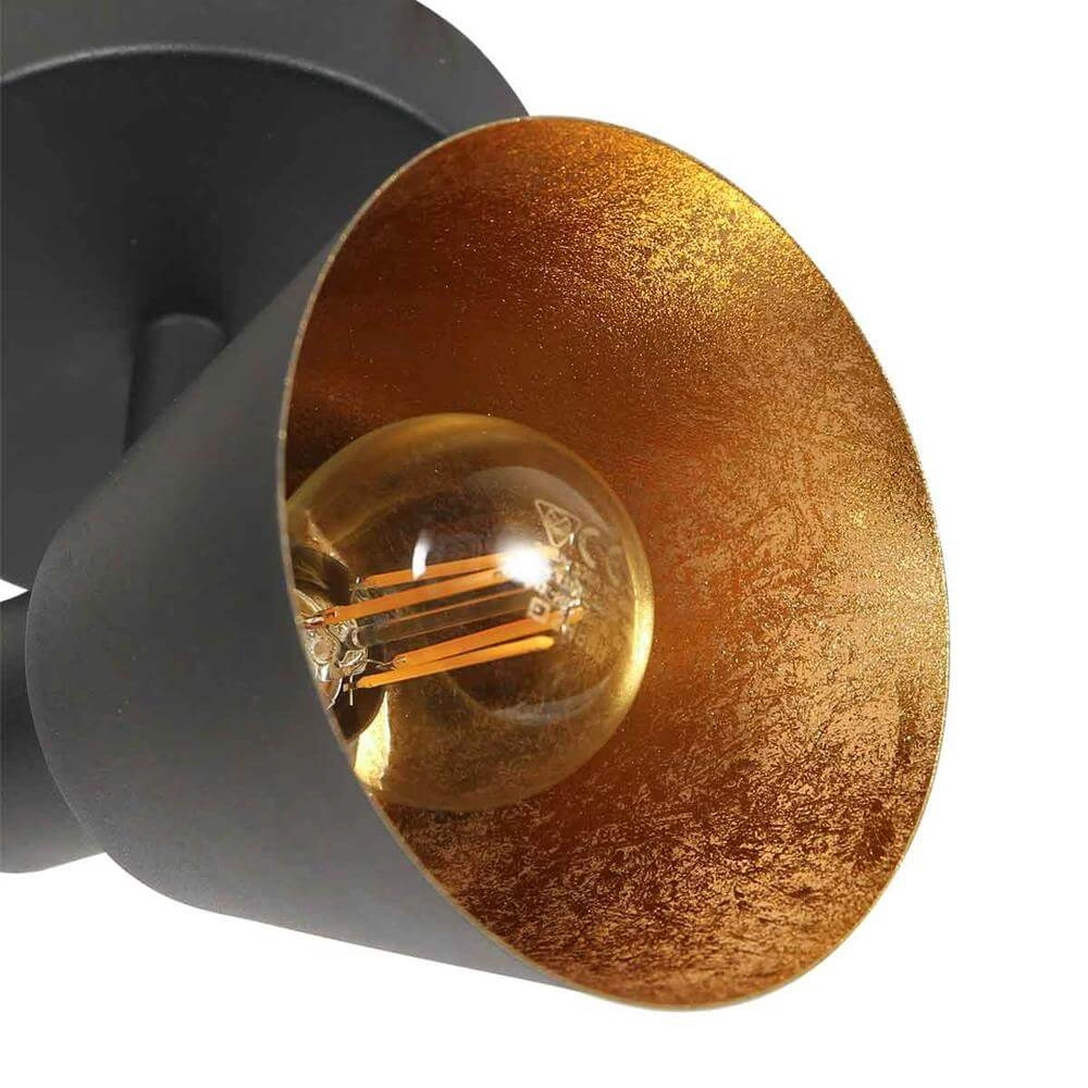 Wandlamp Oeroe zwart met goud Steinhauer 8712746176322