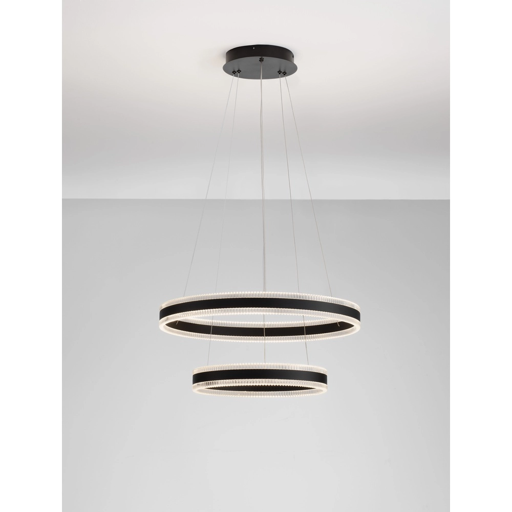 Design hanglamp Alaro zwart dubbel Design hanglamp Alaro zwart dubbel