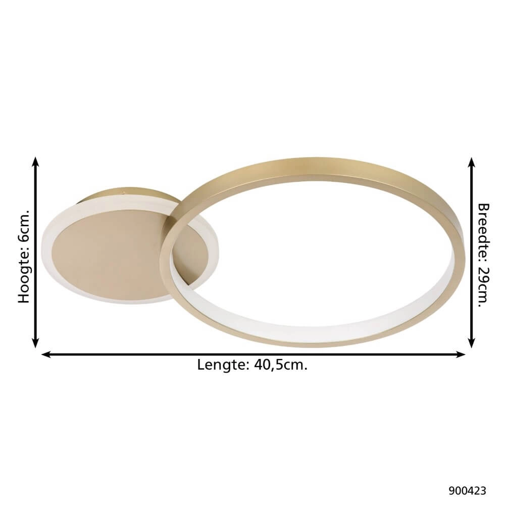 Instelbare led plafondlamp Gafares rond - goud Eglo 9008606241019