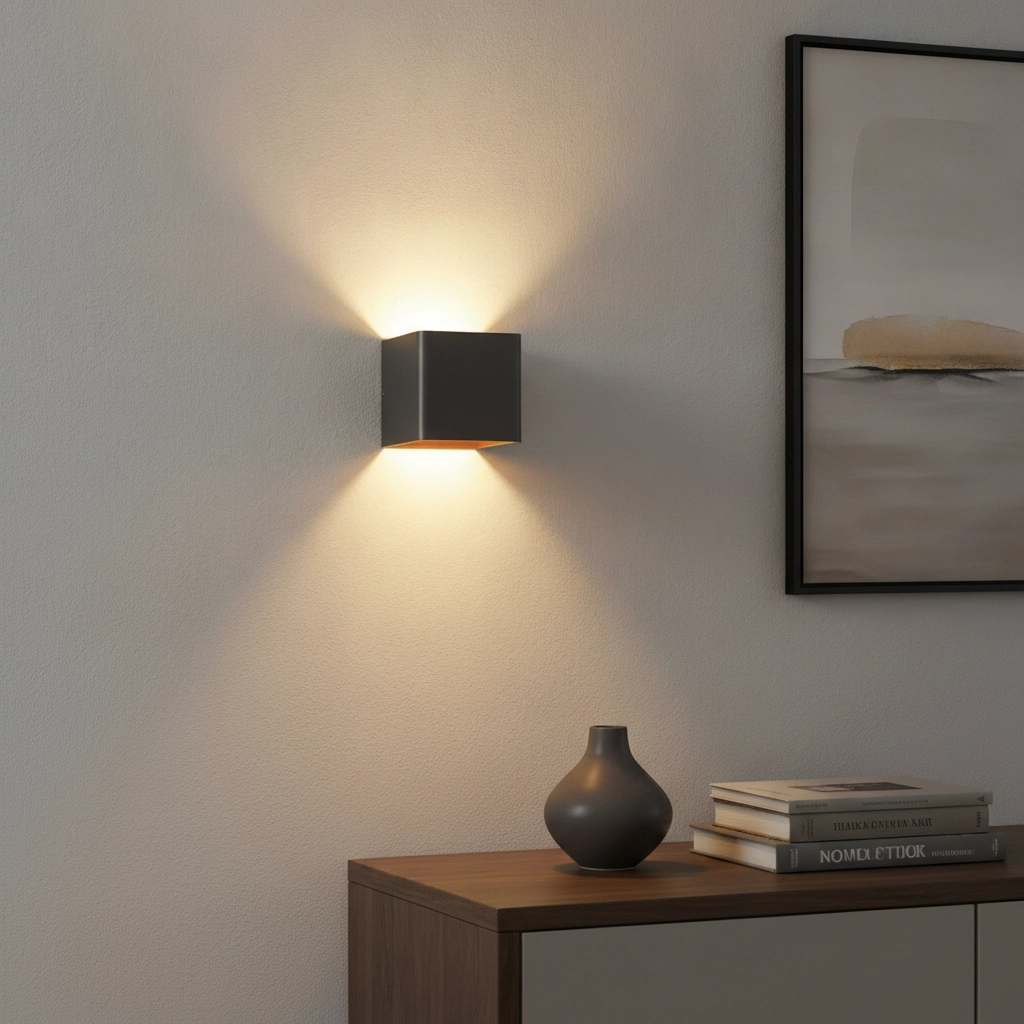 Led Up - Down Fulda 6w - 2700K - 10cm zwart met goud