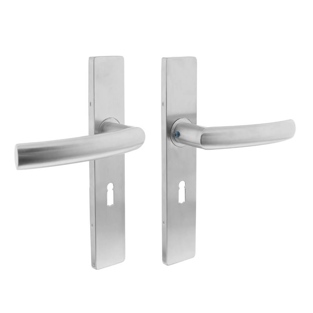 Deurklink Blok rechthoekig sleutel 56mm RVS Deurklink Blok rechthoekig sleutel 56mm RVS