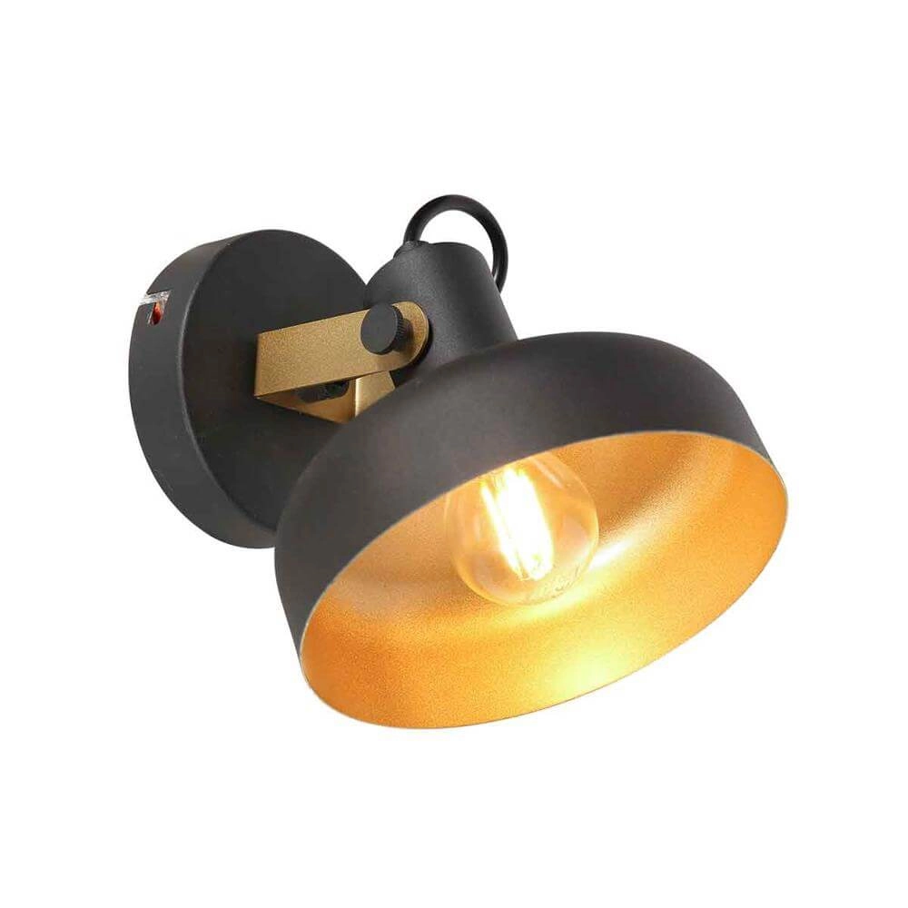 Wandlamp Prato zwart met goud Steinhauer 8712746176377