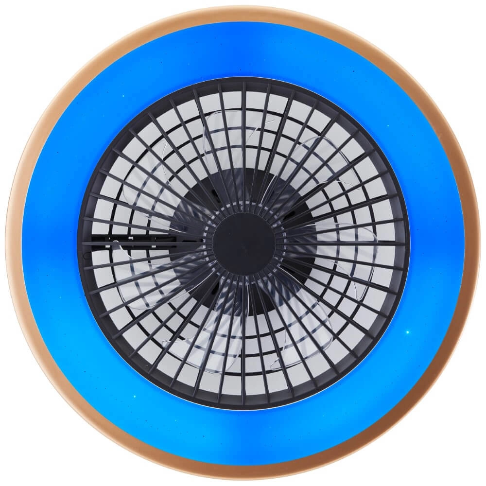 Zwarte ventilator Slimline met gouden rand Brilliant 4004353435874