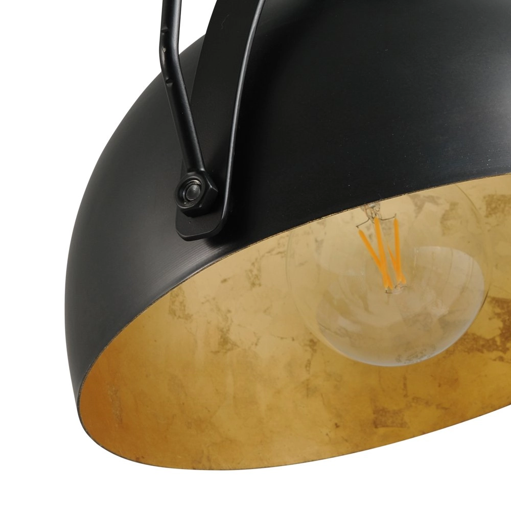 Landelijke plafondlamp Larino 40 zwart met goud Masterlight 8718121236490