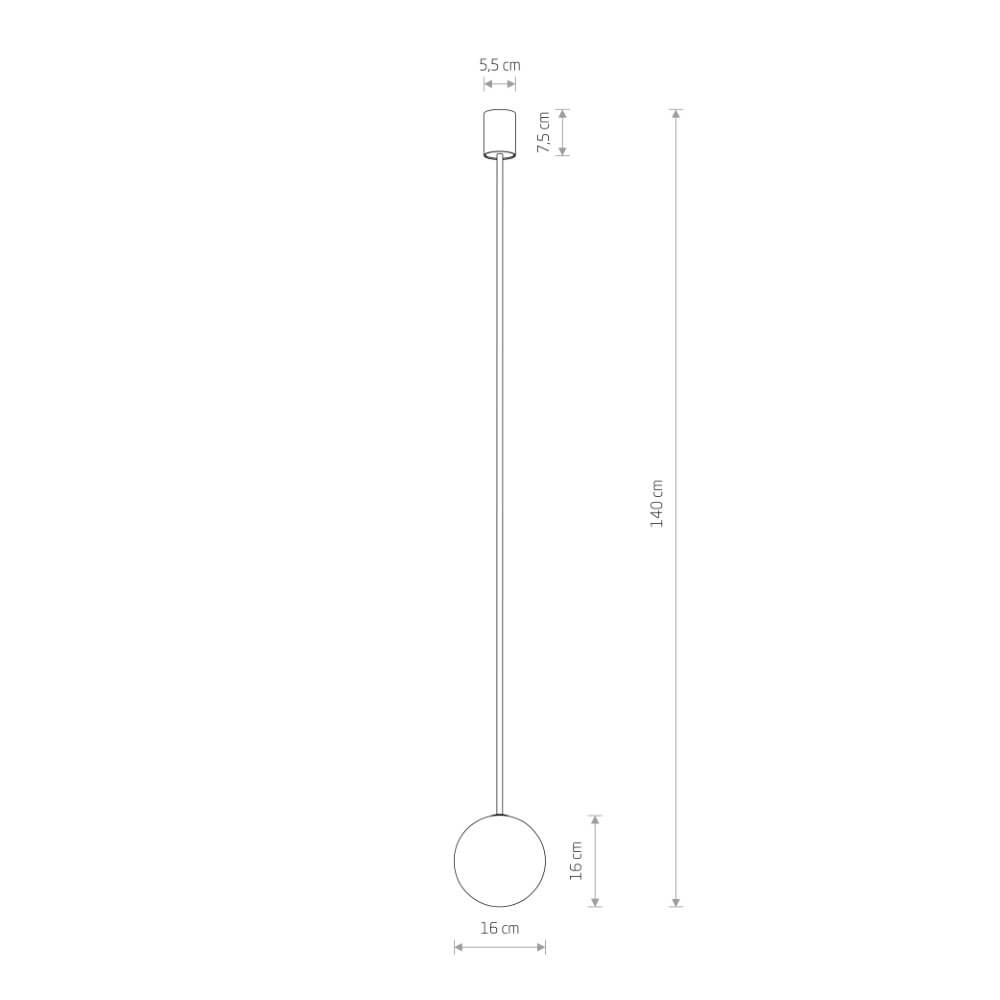 Glazen plafondlamp Kier L goud - 140cm Lyora 5903139103084