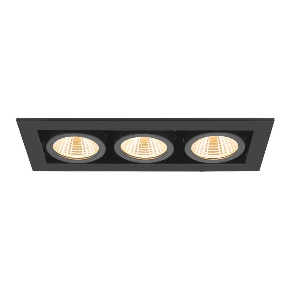 Vierkante led inbouwspot Kadux Triple 3x Led - zwart - 3000K SLV 4024163278867