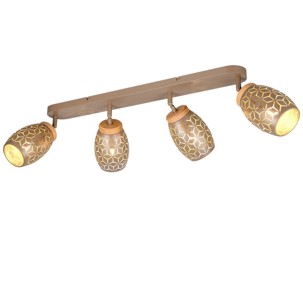 4-lichts opbouwspot Bidar koffiebruin