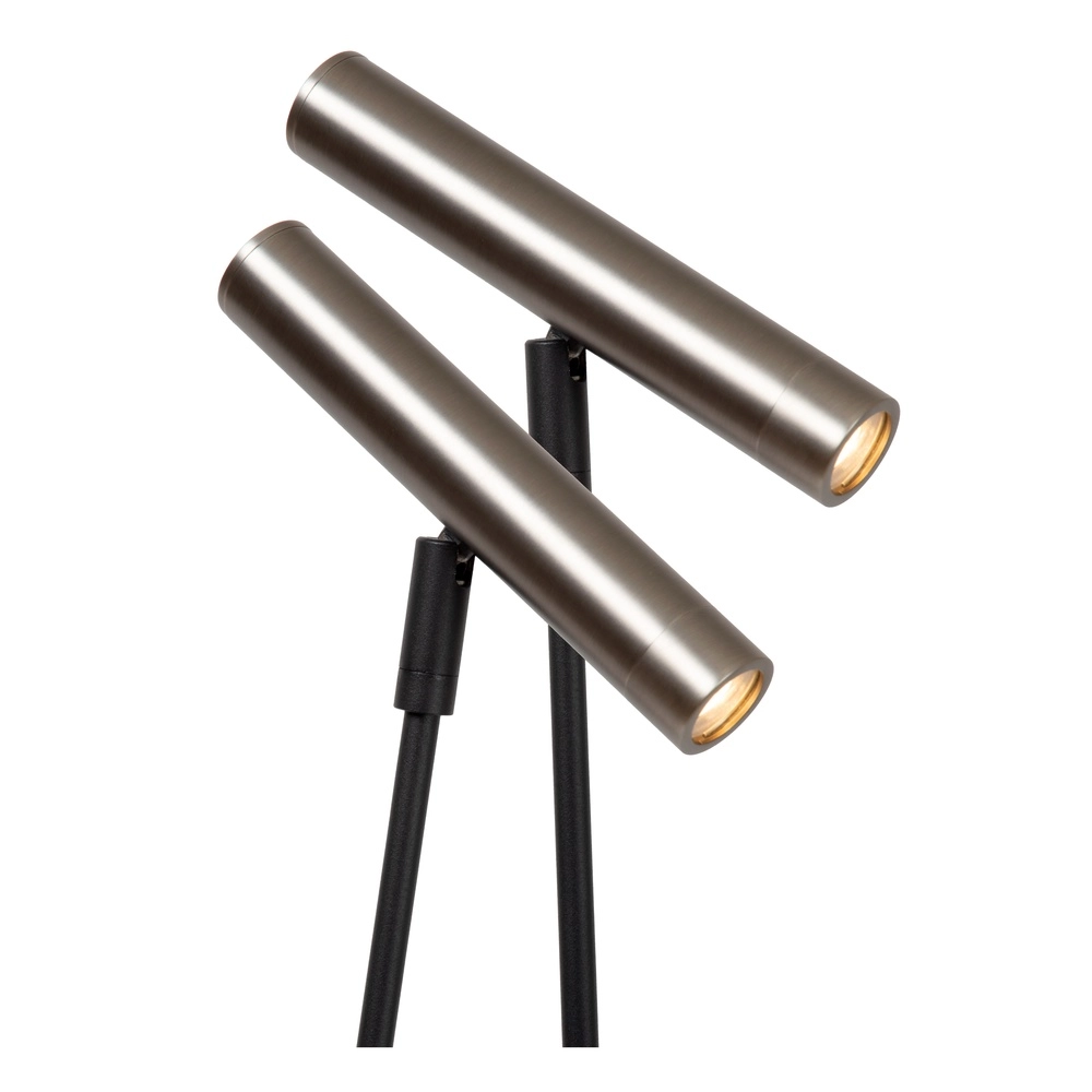 2-lichts vloerlamp Duarte zwart met metaal grijs Lucide Vibes 5411212032195