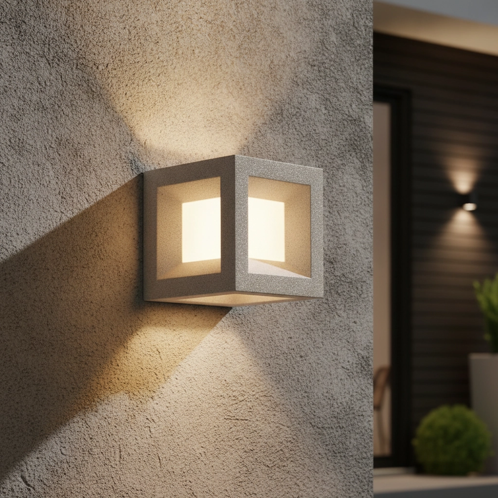 Vierkante wandlamp Castro wit