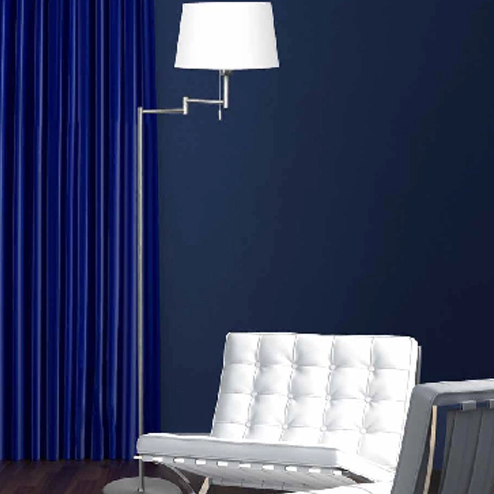 Vloerlamp Mexlite 154cm metaalgrijs met witte kap Steinhauer 8712746048094