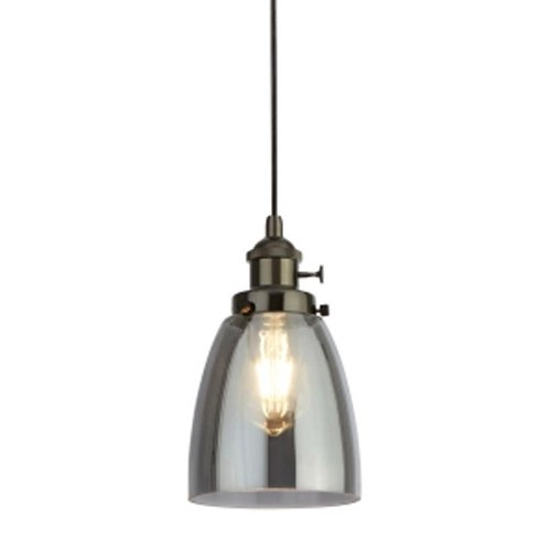 Hanglamp Pendax Ø 14cm met smoke glas Hanglamp Pendax Ø 14cm met smoke glas