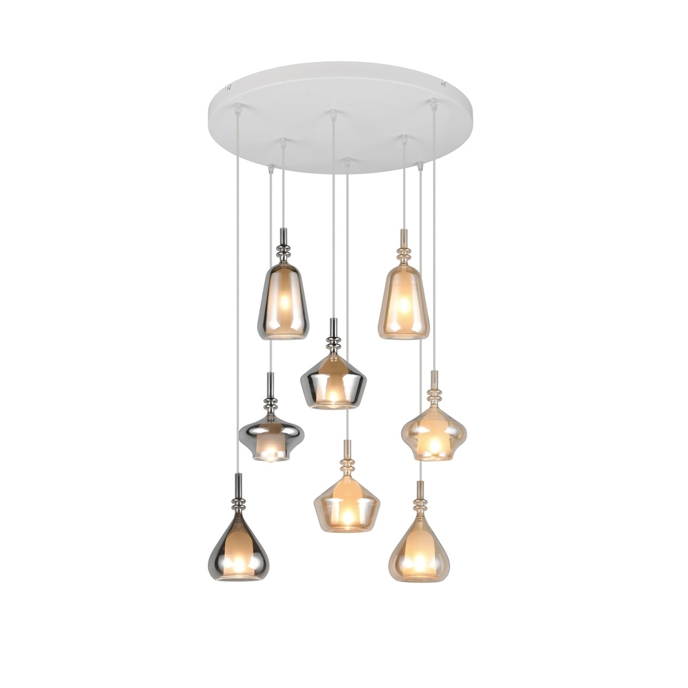 Hanglamp Aldea 8-lichts rond