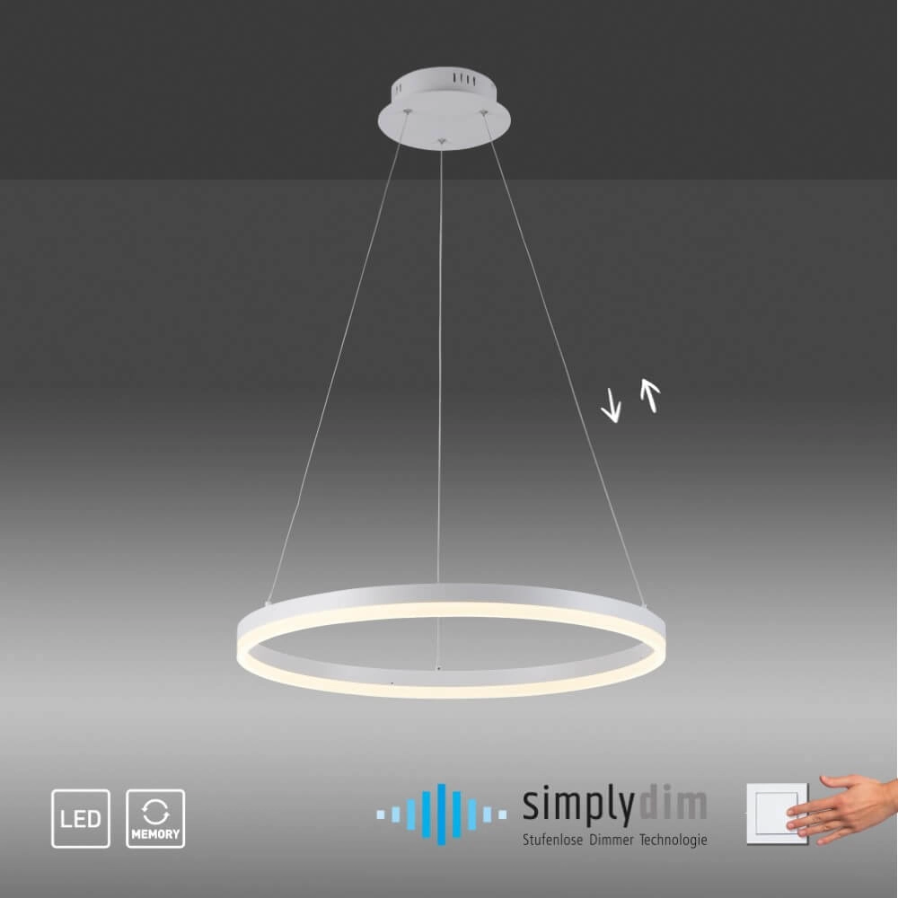 Moderne hanglamp Titus Ø 60cm wit Paul Neuhaus 4012248365366