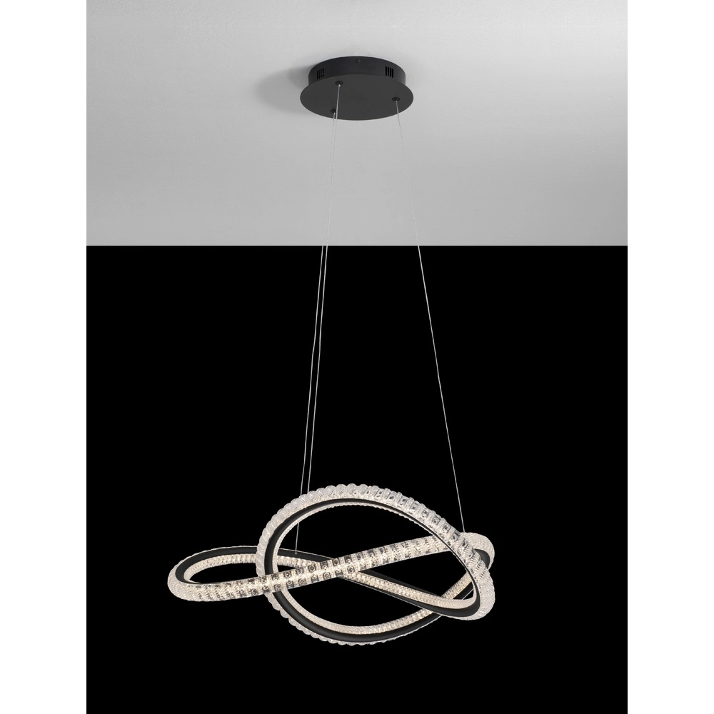 Design hanglamp Ginevra zwart Ø 58cm Lyora 5212017433473