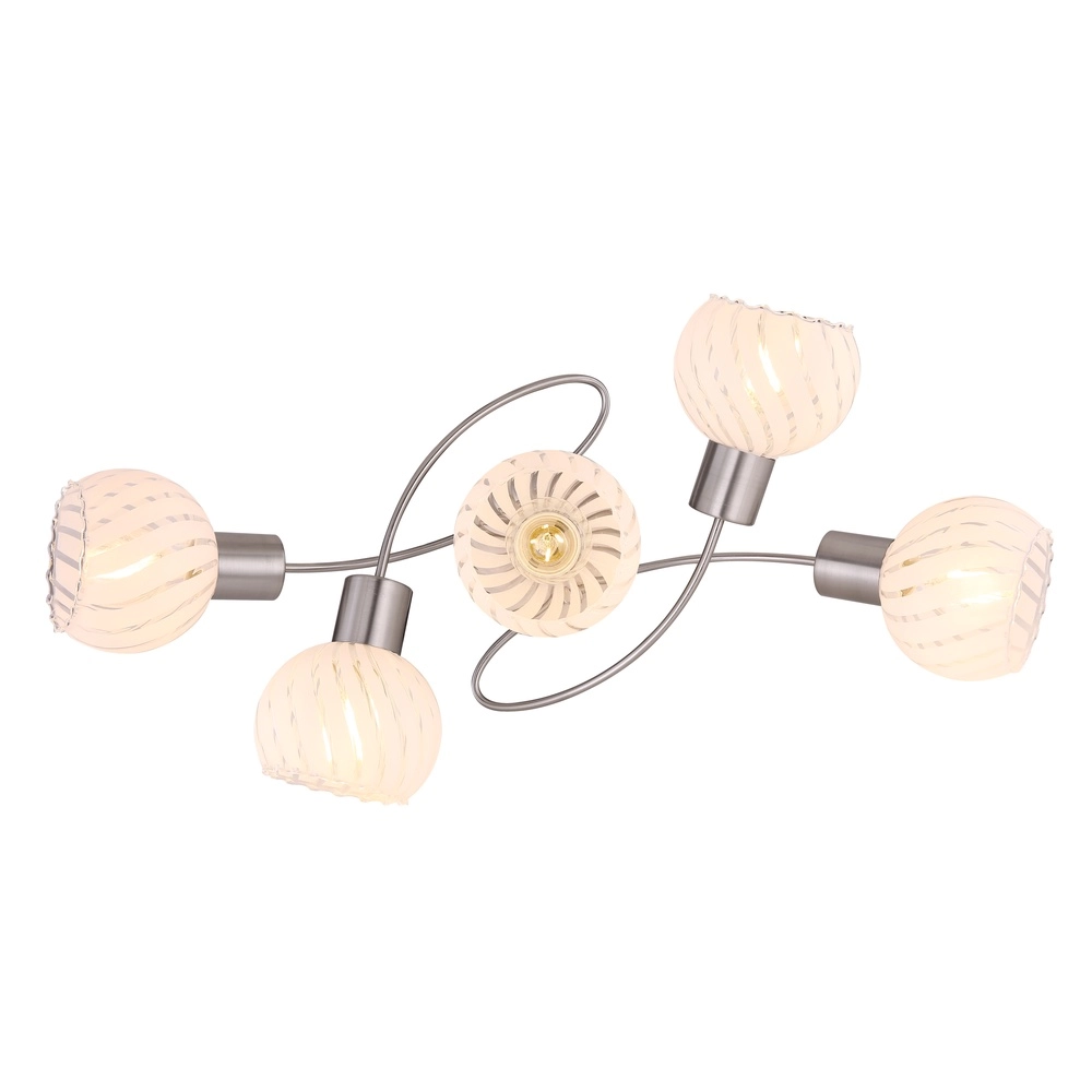 Plafondlamp Willy nikkel 5-lichts Globo 9007371406111