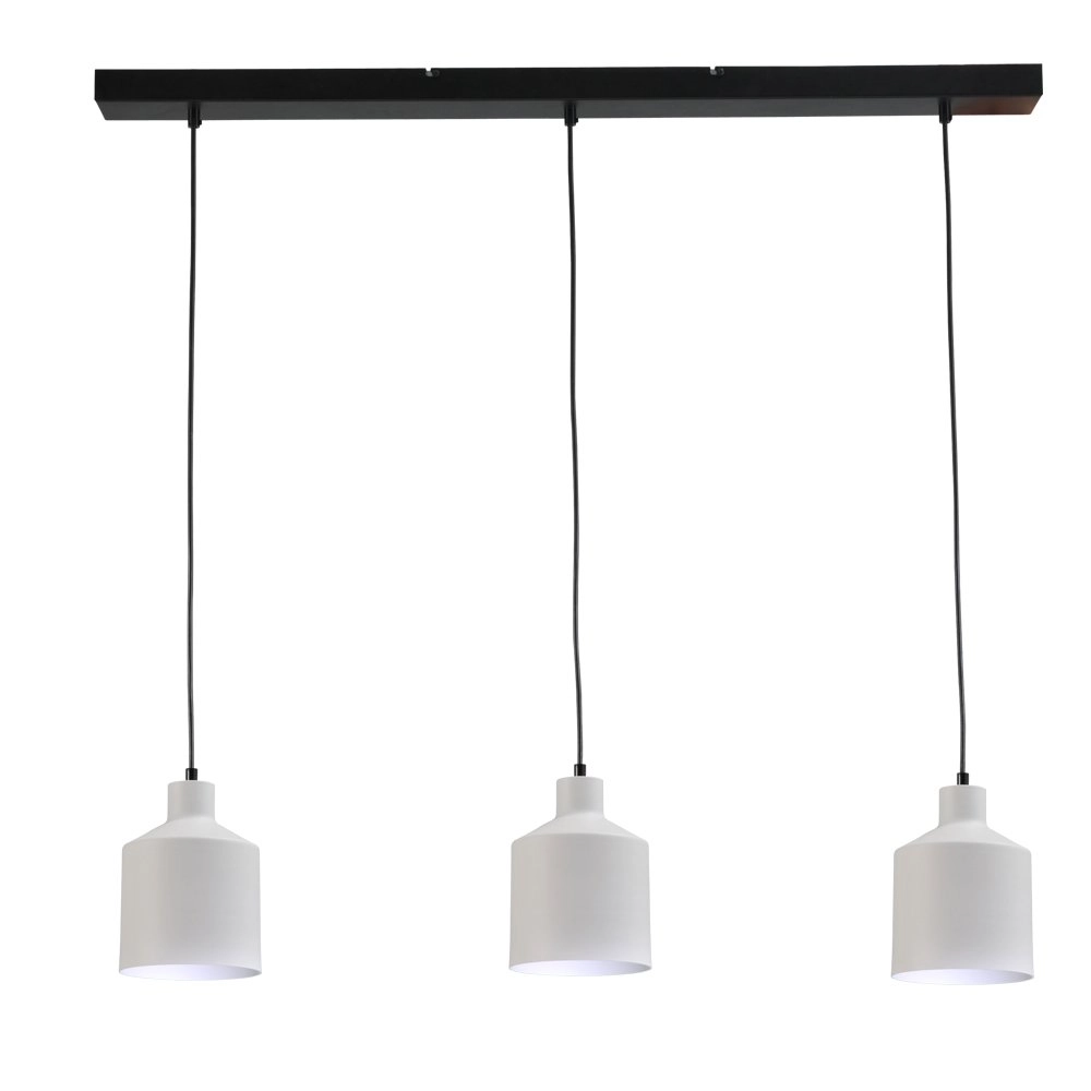 Leuke eettafellamp Boris Concepto 3x14 zwart met wit Leuke eettafellamp Boris Concepto 3x14 zwart met wit