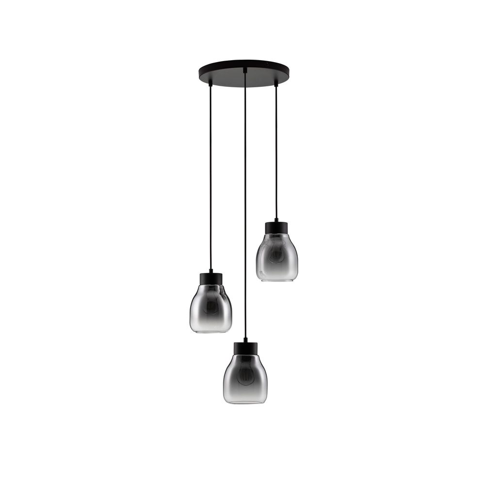 Hanglamp Blacu 3-lichts zwart rond Lyora 5212017447487