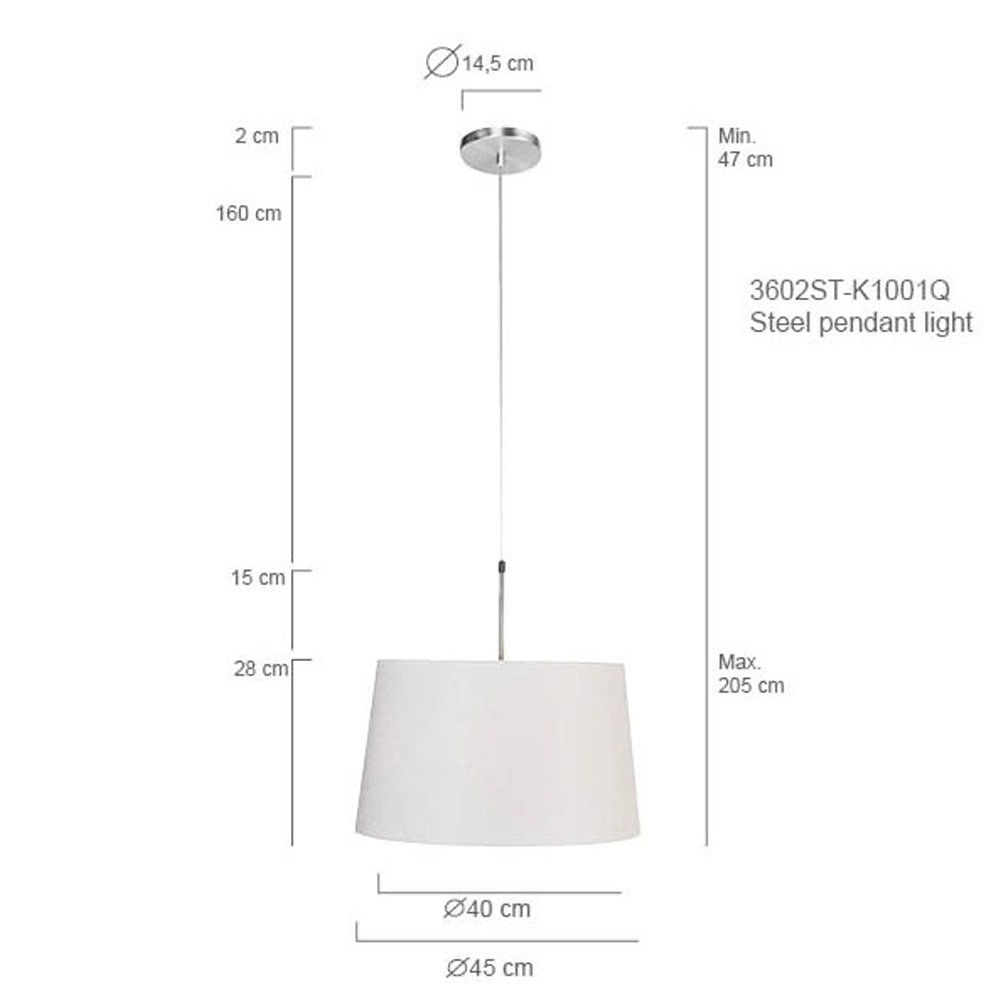 Hanglamp Gramineus met grijze kap Steinhauer 8712746088748