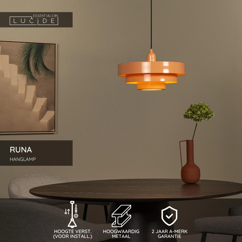 Design hanglamp Runa roze Ø 35cm Lucide 5411212212221