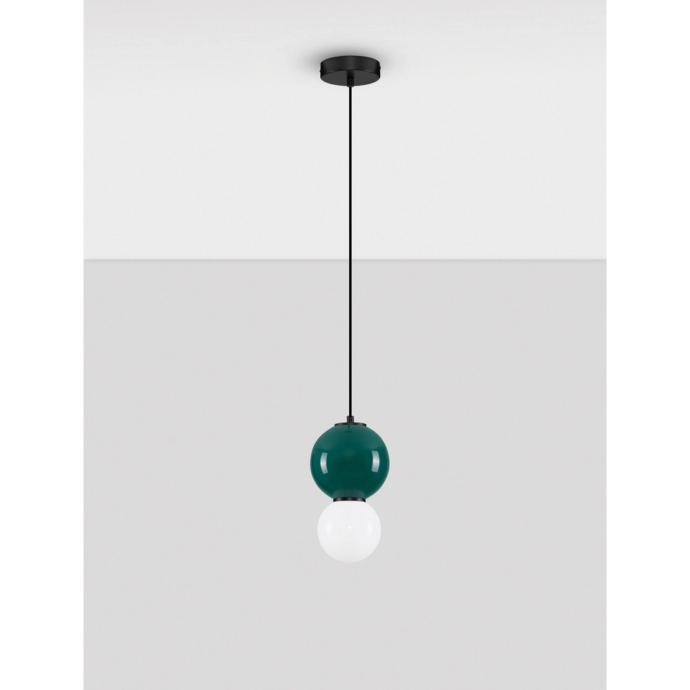 Pendant lamp Noesis Ø 15cm green with white Lyora 5212017483720