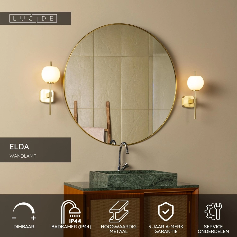 Wandlamp Elda goud Lucide 5411212040626