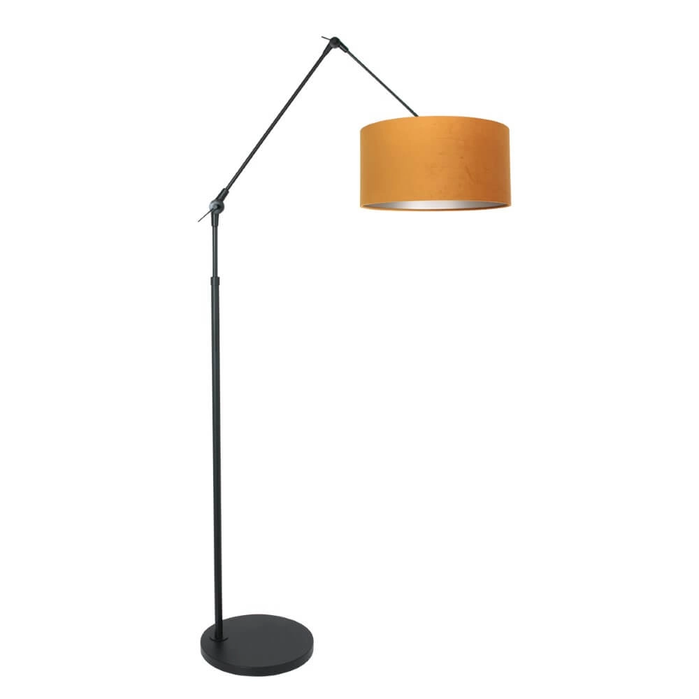 Landelijke vloerlamp Prestige Chic zwart met goud velvet Landelijke vloerlamp Prestige Chic zwart met goud velvet