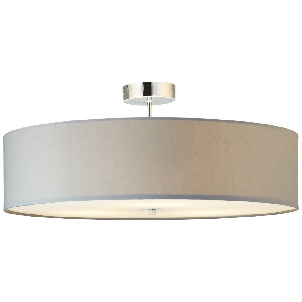 Stoffen plafondlamp Andria Ø 60cm grijs Stoffen plafondlamp Andria Ø 60cm grijs