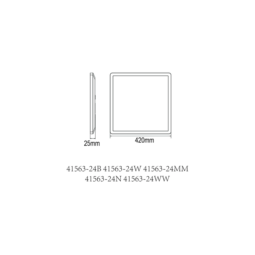 Plafonniere Sapana vierkant 42cm zwart Globo 9007371429738