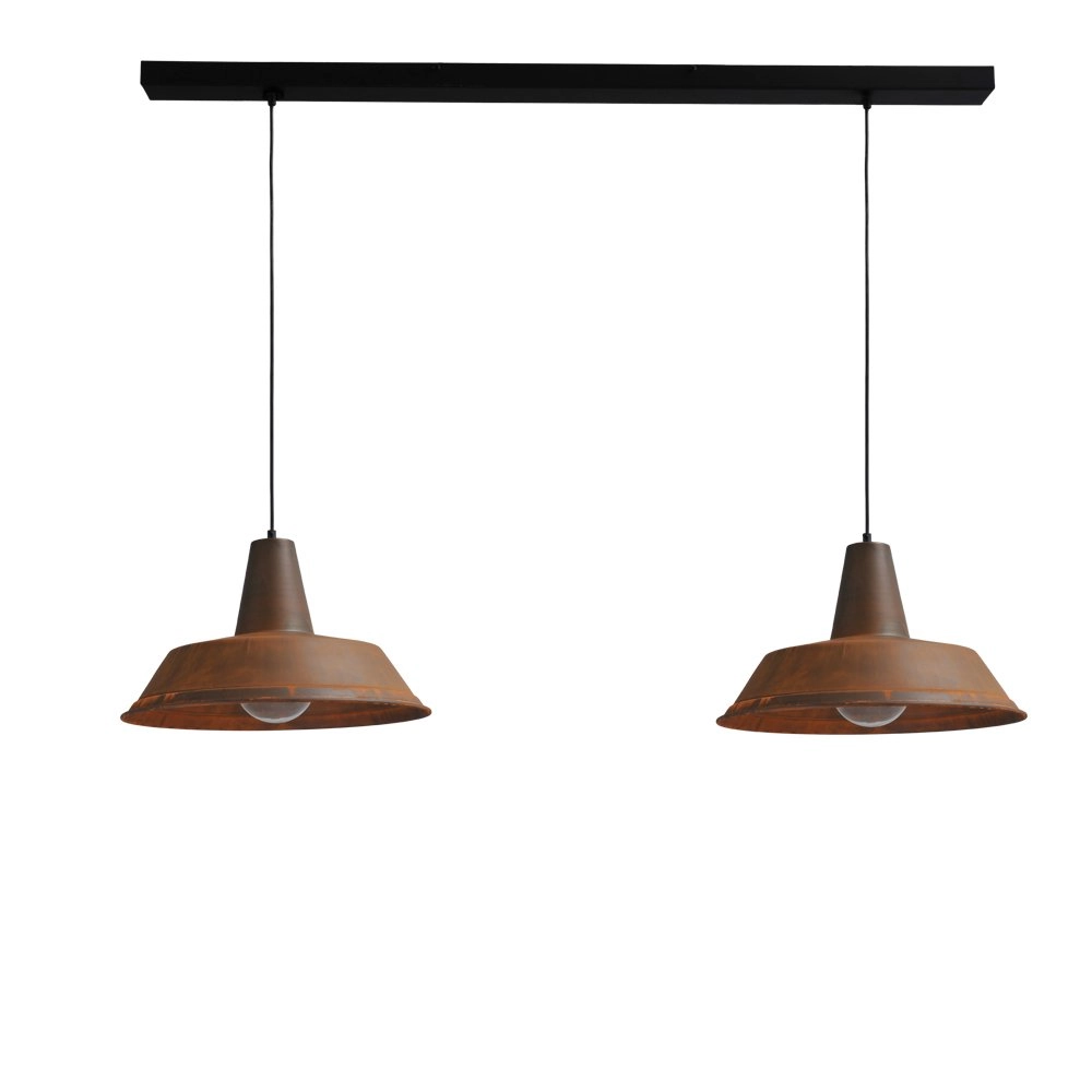 Stoere eettafellamp roest Industria 2x45