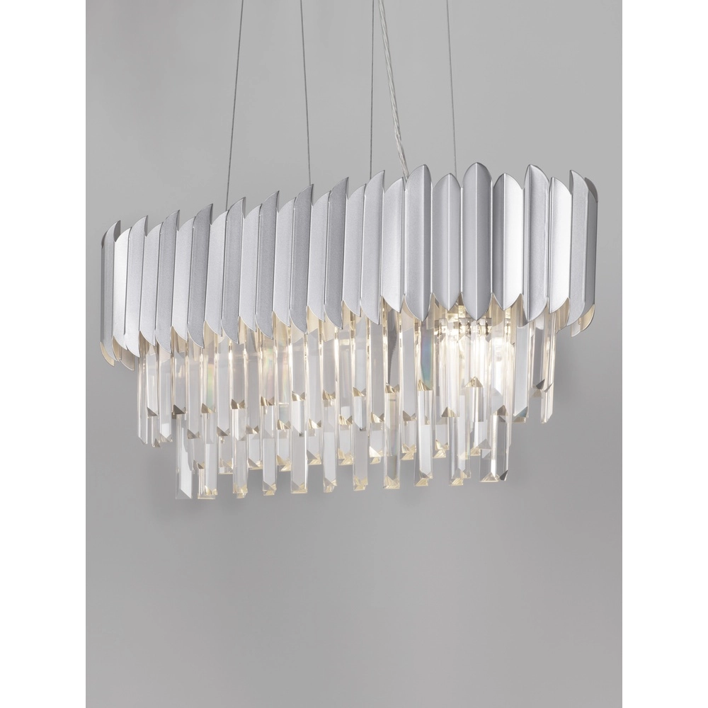Hanglamp Magnolia langwerpig chroom en kristal Lyora 5212017434975