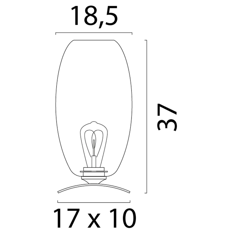 Tafellamp Olive Ø18,5cm glas - cacao Masterlight 8718121393889